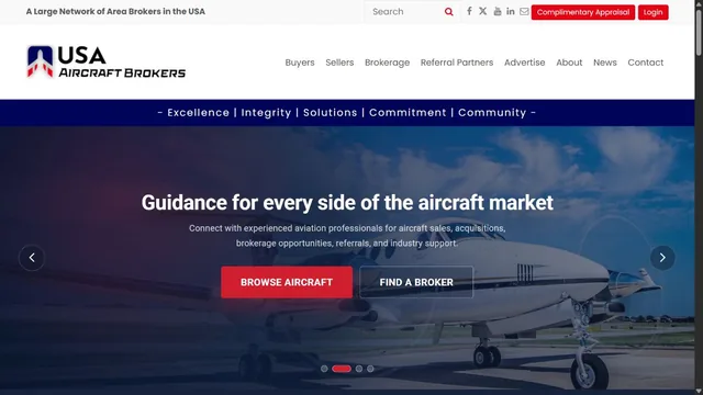 USA Aircraft Brokers public website